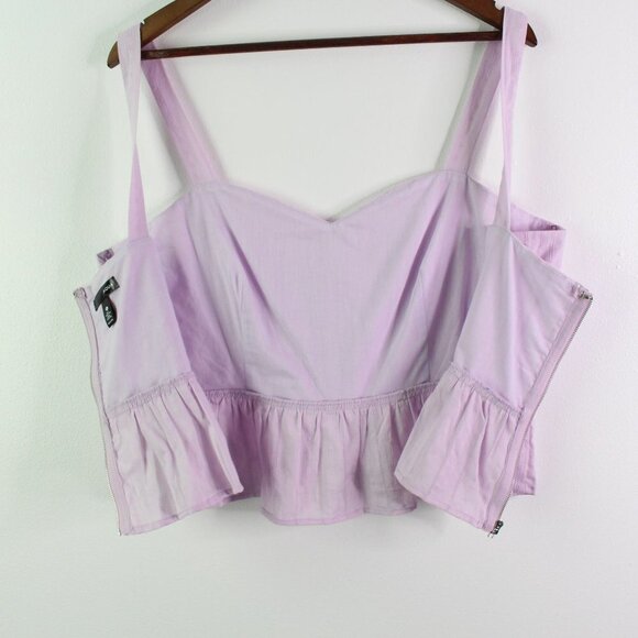 Aqua Tonal‎ Stripe Peplum Top Lavender XL - Picture 8 of 8